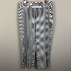 Chicos Black & White Striped Crop Pants